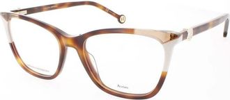 Carolina Herrera Ladies Beige Rectangular Eyeglass Frames CHCH00570C1H53