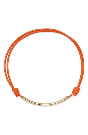 LADY GREY Leather Bond Necklace in Gold/Orange at Nordstrom