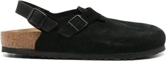 Birkenstock Closed-Toe Black Suede Sandals With Adjustable Straps