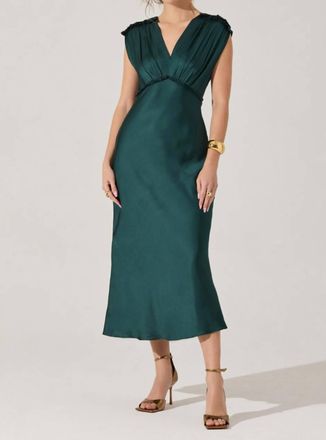 Astr Deitra Midi Dress In Teal Green