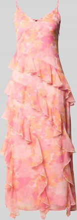 Vero Moda Figurbetontes Midikleid mit R&uuml;schen Modell SMILLA in Pink, Gr&ouml;&szlig;e XL