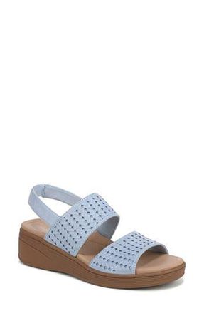 Life Stride Festive Slingback Platform Wedge Sandal - Wide Width Available in Blue at Nordstrom Rack, Size 8.5