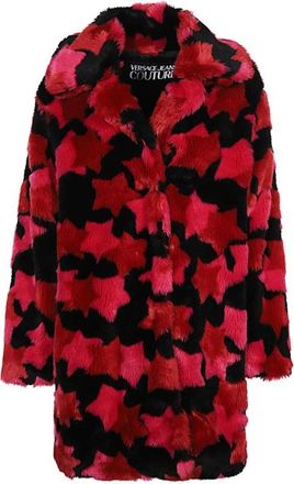 Versace Jeans Couture Faux Fur Revers Kraag Jas - Dames - Mantel - Veelkleurig - 2XS - Polyester - Jassen