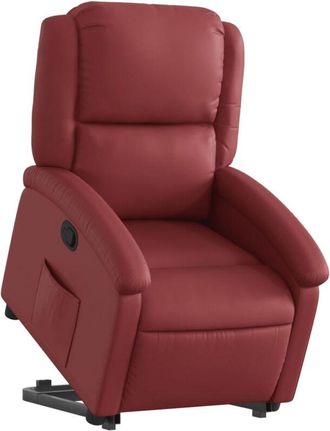 vidaXL Sillón reclinable elevable cuero artificial rojo tinto vidaXL