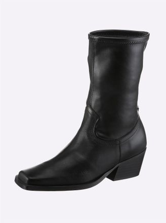 Heine Stiefelette HEINE, Damen, Gr. 36, schwarz, Glattleder, Leder, Rindsleder, Synthetik, Schuhe Stiefelette