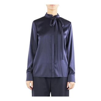 Max Mara Dames, Blouses & Shirts, Blauw, Maat: XS Zijde