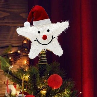 OEM Estrella De Navidad Para La Cima Del &Aacute;rbol, Decora El &Aacute;rbol De Navidad, Con Temporizador Incorporado, 25 X 30 Cm, Plateado