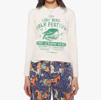 Mother Itty Bitty Goodie Goodie Thermal Tee In Lady Bird Folk Fest
