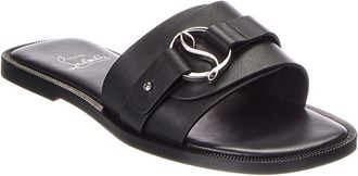 Christian Louboutin Logo Leather Flat