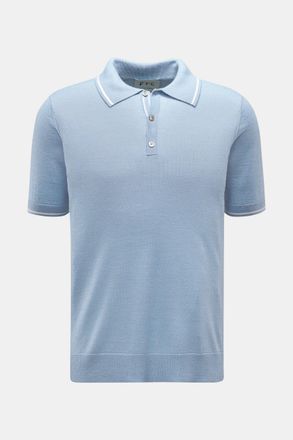 FTC Men - Short sleeve knit polo light blue