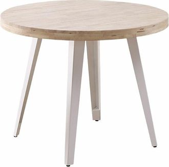 Home Heavenly Home Heavenly - Mesa Redonda Skadi, Estilo Industrial, Madera Roble Y Patas Met&aacute;licas. 100 Cm &Oslash; X 76 Cm. Color: Roble Nordish - Blanco