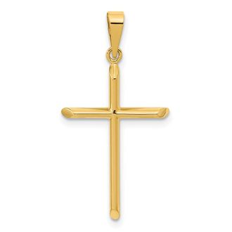 Diamond2Deal 14k Yellow Gold Polished Cross Pendant