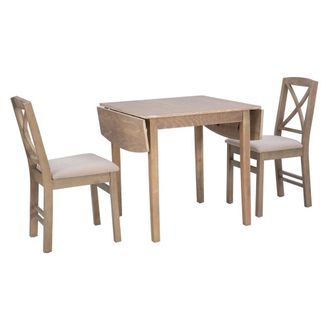 Linon Torino 3Pc Drop Leaf Dining Set Gray