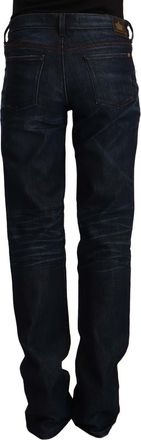 Ermanno Scervino Womens Dark Blue Mid Waist Cotton Denim Straight Jeans Elastane Clothing