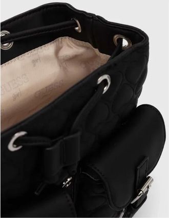 Guess Gewatteerde synthetische rugzak met metalen logo - Dames - Rugzakken - Zwart - ONE Size - Leer - Tassen