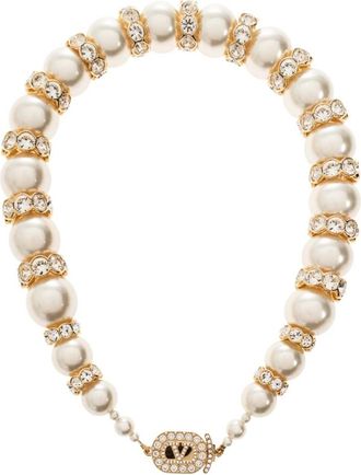 Valentino Garavani Accessoires, Dames, Wit, ONE Size, Swarovski Kristal Ketting