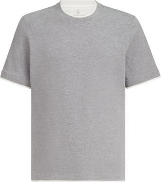 Brunello Cucinelli T-shirt with faux-layering in Grey at Nordstrom, Size Xxx-Large Eu