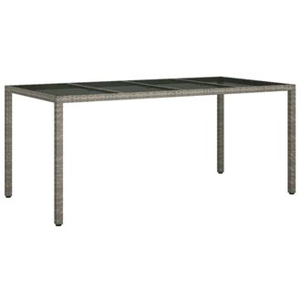Berkfield Home Garden Dining Table Grey 190x90x75 cm Poly Rattan | Size: 190 x 90 x 75 cm