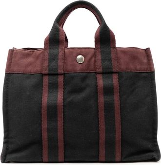 Hermès Borsa tote Fourre Tout PM in tela bicolore XX secolo - Rosso