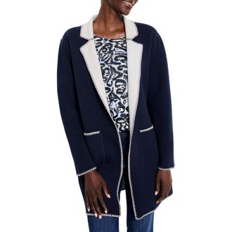 Nic+Zoe Cool Night Reversible Knit Blazer in Dark Indigo at Nordstrom Rack, Size Xx-Large