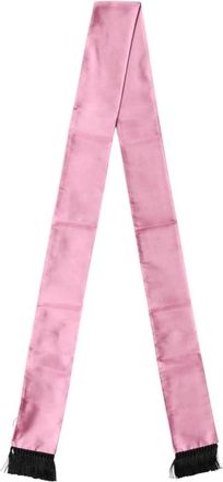Dolce & Gabbana Silk Fringed Neck Wrap Foulard Scarf - Heren - Zijden sjaals - Roze - ONE Size - Accessoires