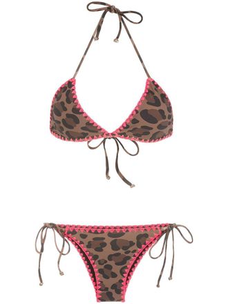 Brigitte Bikini con stampa - Marrone