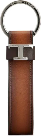 Tod's T leather keychain - men - Leather - One Size - Brown