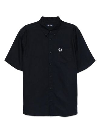 Fred Perry logo-embroidered shirt - men - Cotton - S - Blue