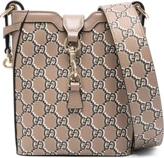 Gucci Shadow Mini Bucket Bag Schoudertas - Dames - Schoudertassen - Bruin - ONE Size - Leer - Tassen
