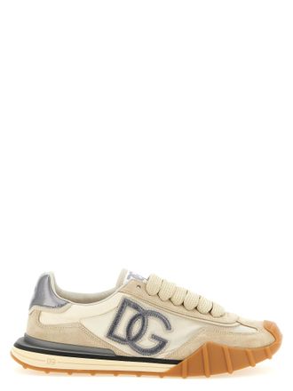 Dolce & Gabbana Silver Calfskin Athletic Mens Sneakers