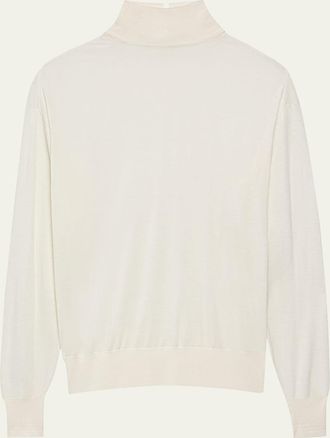 Another Tomorrow Featherweight Wool Turtleneck