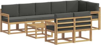 vidaXL Conjunto De Sof&aacute;s De Exterior 9 Uds. Blanco Y Antracita Vidaxl