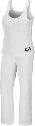 WEAR by Erin Andrews Womens WEAR by Erin Andrews Cream Los Angeles Rams Cozy Scoop Neck Tank Top & Pants Sleep Set at Nordstrom, Size X-Small