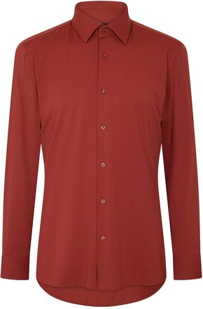 HUGO BOSS Mens P Hank Kent Long Sleeve Oxford Shirt in Open Brown - Size 15.75 inch