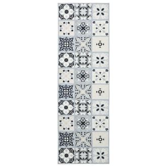 vidaXL Runner Tappeto Oriz 1150 Gsm Grigio E Nero Vidaxl