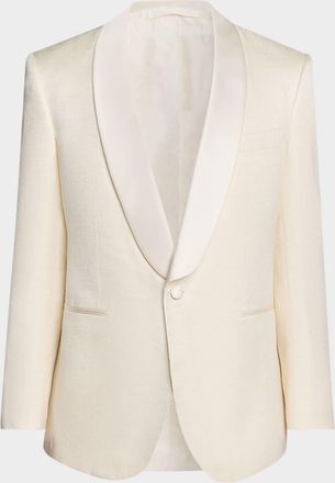 Stefano Ricci Men & apos;s Textured Linen Silk-Shawl Lapel Evening Jacket
