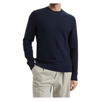 Calvin Klein Truien & Vesten, Heren, Blauw, L, Katoen, Textured Cotton Crewneck Sweater