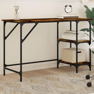 vidaXL Vidaxl - Escritorio Metal Y Madera Ingenier&iacute;a Roble Ahumado 120x50x75 Cm