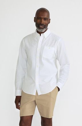 Lands End Long Sleeve Seersucker Shirt in White at Nordstrom, Size Xx-Large