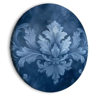 OEM Cuadro Redondo - Adorno En Azul Y Colores Fr&iacute;os: Decoraci&oacute;n Azul Oscuro / Adorno Azul En Tonos Fr&iacute;os