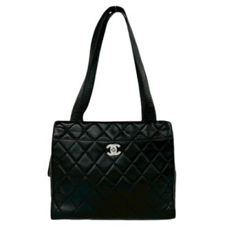 Chanel Pre-owned Vintage Shoulder Tote - Dames - Pre-owned - Zwart - Maat: ONE Size Leer