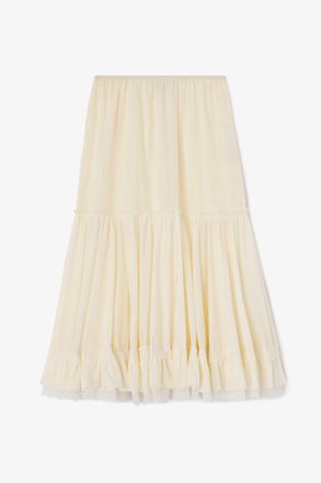 Ganni Skirt in White Nylon - Size 0