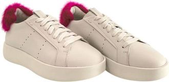 Santoni White Leather Women Sneakers