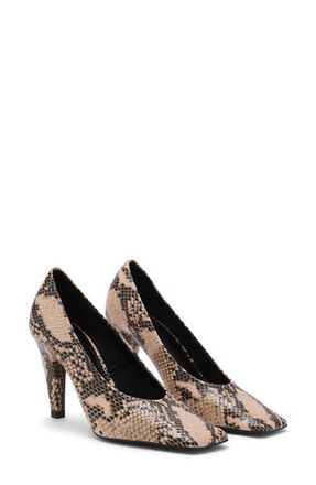 Mango Print Square Toe Pump in Beige at Nordstrom, Size 35