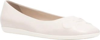 Ferragamo Womens Gancini Ballerina Shoes In Bone
