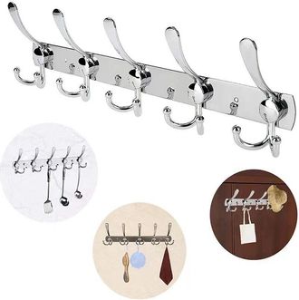 OEM Porte Manteau Mural - Acier Inoxydable 304 - 15 Crochets - Pour Chambre Salle De Bain Bureau Cuisine - 1 Piece