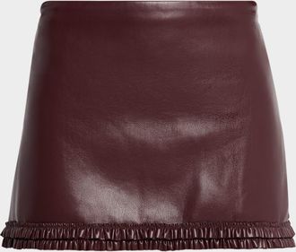 LoveShackFancy Noala Faux Leather Mini Skirt