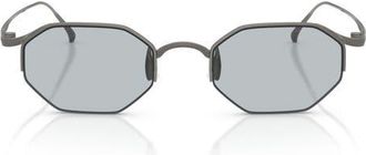 A|X Armani Exchange 49mm Rectangular Sunglasses in Matte Gunmetal/light Grey at Nordstrom