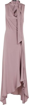 Federica Tosi Roze Crepe de Chine Sjaal Jurk - Dames - Maxi kleedjes - Roze - S - Kleedjes