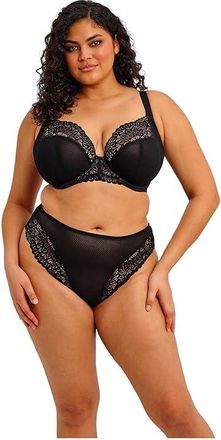 Elomi Tiernie Underwire Stretch Plunge Bra Womens Bra Black : 40DD (US 40DD), Elastane/Polyamide/Polyester